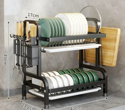 2 Layer Advanced Black Dish Rack