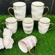 A set of 6pcs Classy Mugs with gold rim - Image 3