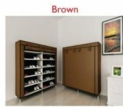 Double Column Metallic Shoe Rack with Canvas - Image 6
