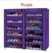 Double Column Metallic Shoe Rack with Canvas - Image 3