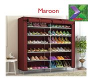 Double Column Metallic Shoe Rack with Canvas - Image 2
