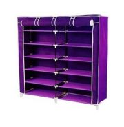 Double Column Metallic Shoe Rack with Canvas - Image 4