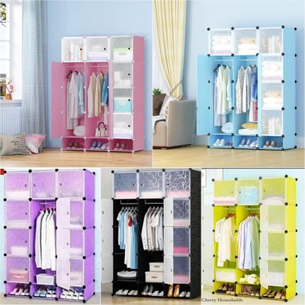 Hard semi permanent Plastic wardrobes with inbuilt shoe rack