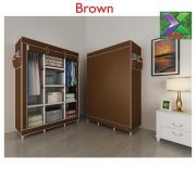 Portable Wooden Wardrobe with Canvas Cover - Image 2
